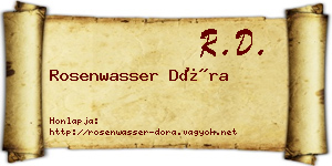 Rosenwasser Dóra névjegykártya